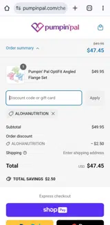 Alohanutrition coupon verification screenshot