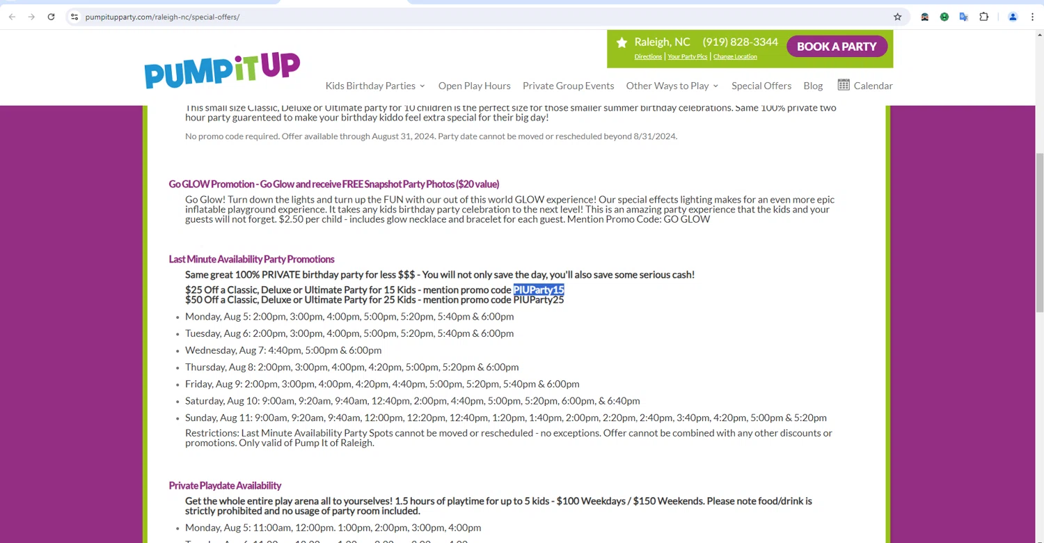 Pump It Up Promo Codes 50 Off September 2024