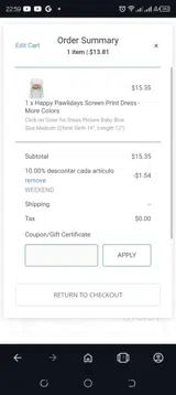 PupRWear coupon verification screenshot