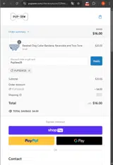 PupSew28 coupon verification screenshot