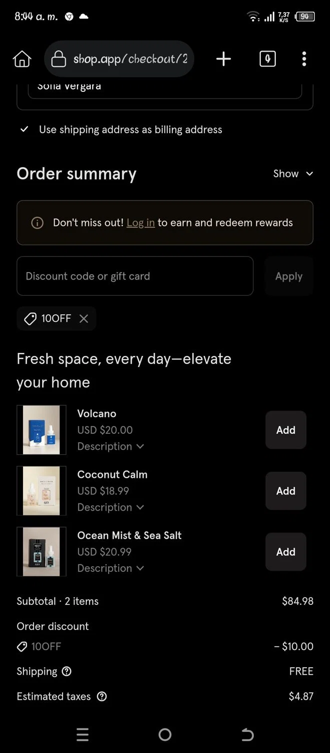 Pura discount code screenshot showing code 10OFF applied at Pura checkout page. Uploaded by SimplyCodes community member Pipina11 on Jun 22, 2025