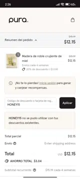 HONEY15 coupon verification screenshot
