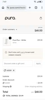 ADEBY coupon verification screenshot