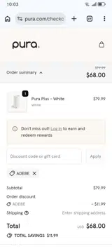 ADEBE coupon verification screenshot