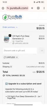 LIMITLESS coupon verification screenshot