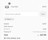 NEW10 coupon verification screenshot