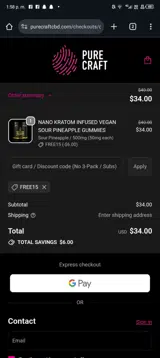 FREE15 coupon verification screenshot