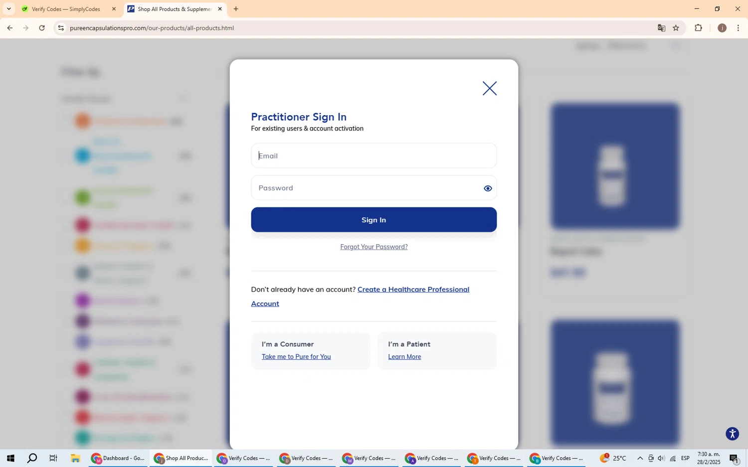 Pure Encapsulation promo code screenshot showing code SHIPFREE applied at Pure Encapsulation checkout page. Uploaded by SimplyCodes community member GoldChaser6000 on Feb 28, 2025