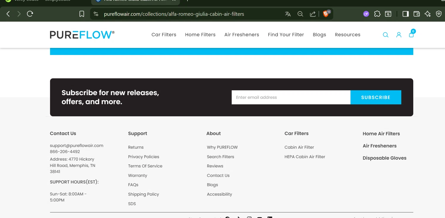 PUREFLOW AIR discount code screenshot showing code FREESHIP applied at PUREFLOW AIR checkout page. Uploaded by SimplyCodes community member SwiftLynx6587 on Nov 24, 2025