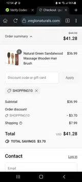 SHOPPING10 coupon verification screenshot
