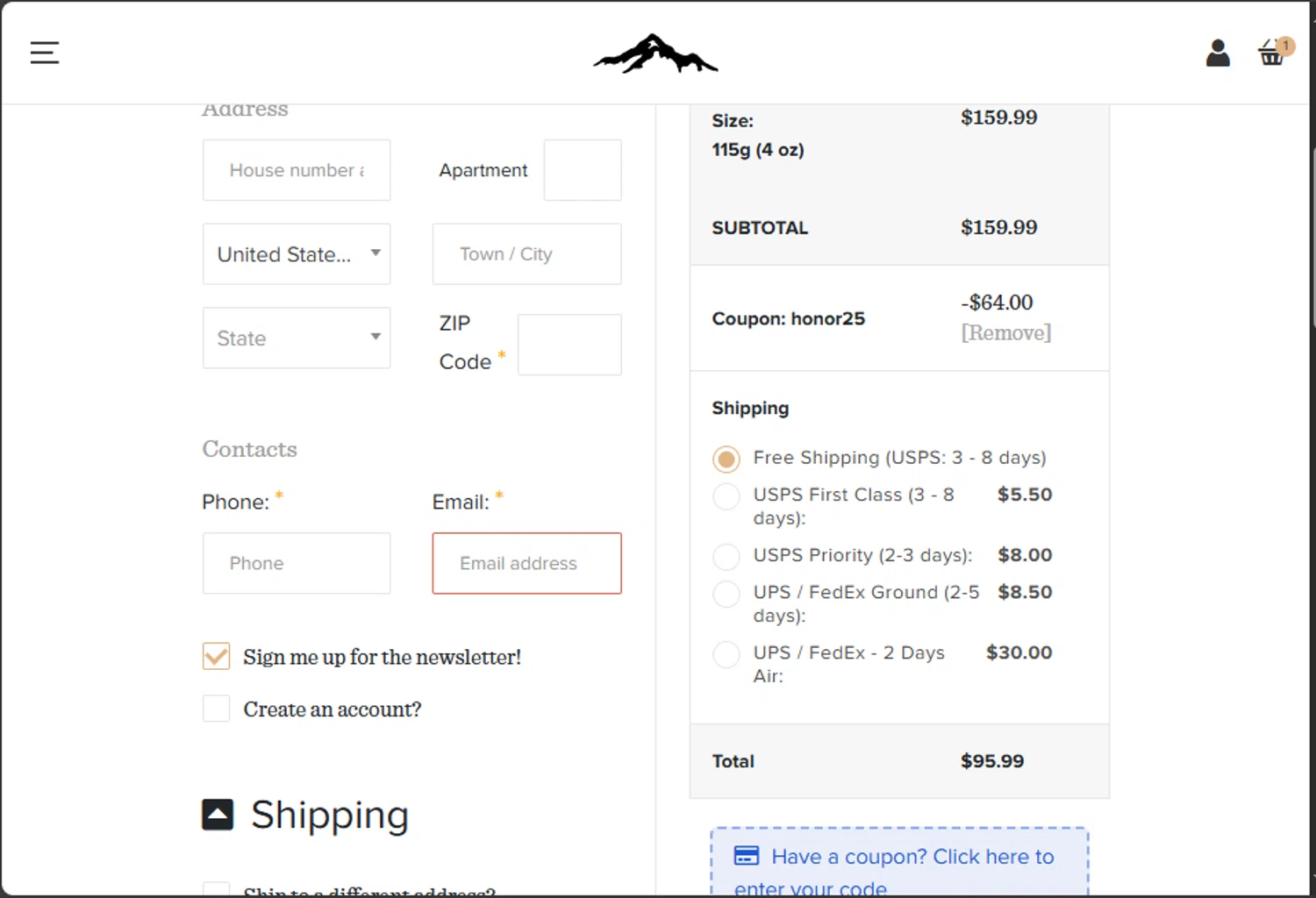 Pure Himalayan Shilajit coupon code screenshot showing code HONOR25 applied at Pure Himalayan Shilajit checkout page. Uploaded by SimplyCodes community member jupitera on Sep 23, 2025
