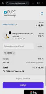 GCE20 coupon verification screenshot