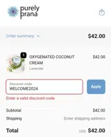 WELCOME2024 coupon verification screenshot