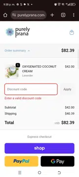 10off coupon verification screenshot