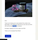 LOYAL25 coupon verification screenshot