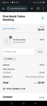 ADB40 coupon verification screenshot