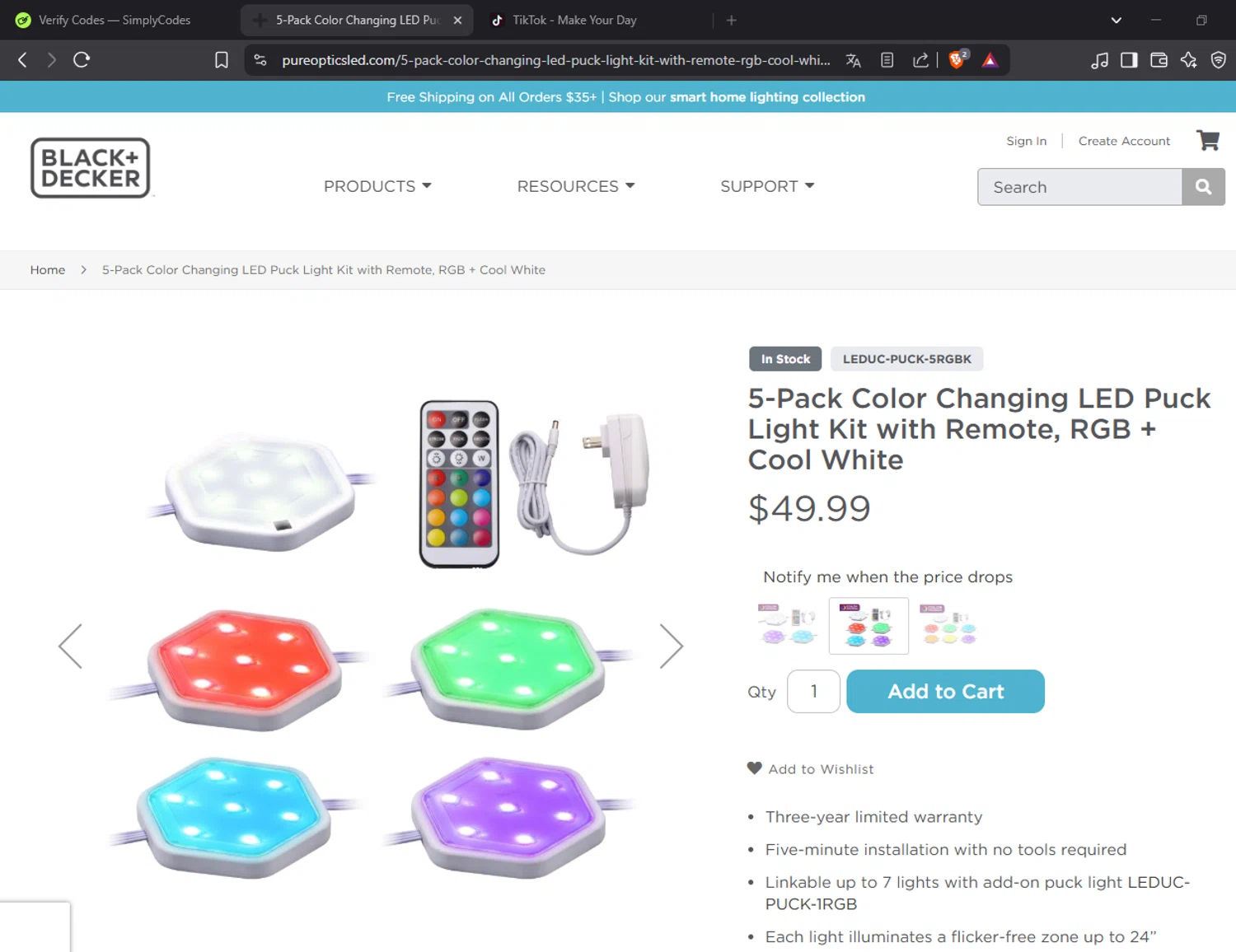 PureOptics LED promo code screenshot showing code NEWYEAR20 applied at PureOptics LED checkout page. Uploaded by SimplyCodes community member Candace1 on Apr 10, 2025