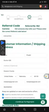 melcarmine coupon verification screenshot