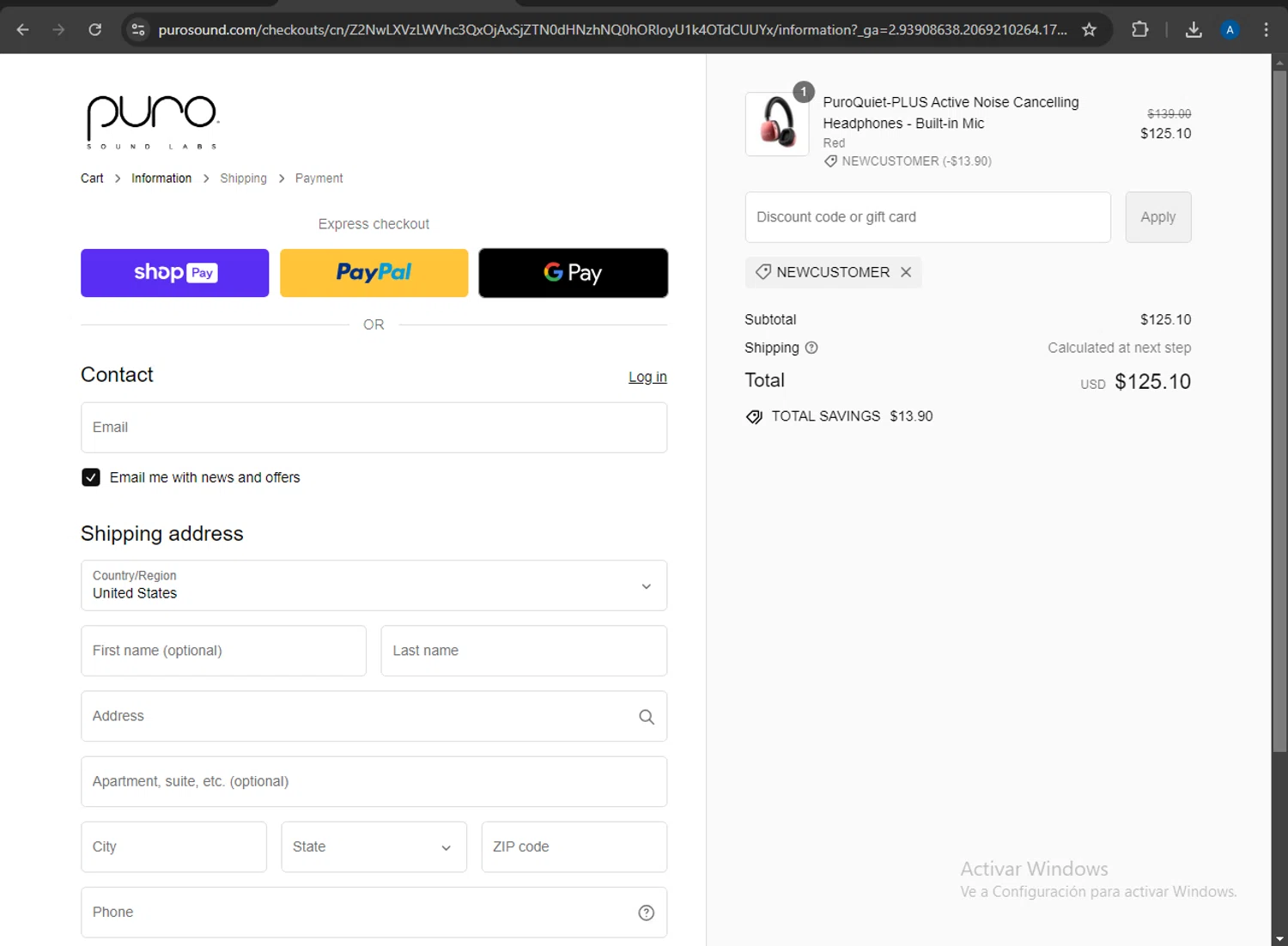 where to use Puro Sound promo code box