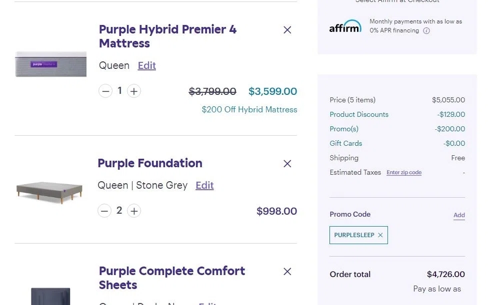 Purple Promo Codes & Cyber Monday 2024 Deals - $700 Off