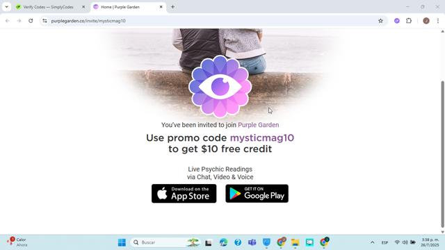 Purple Garden checkout page showing Purple Garden promo code box | Screenshot taken by SimplyCodes community member on Jul 26, 2025