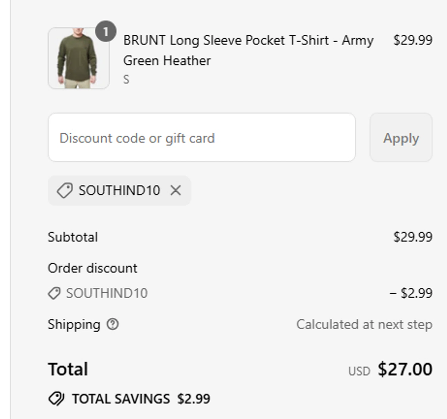Purpose-Built Trade Co. promo code screenshot showing code SOUTHIND10 applied at Purpose-Built Trade Co. checkout page. Uploaded by SimplyCodes community member CouponPro4243 on Sep 8, 2025