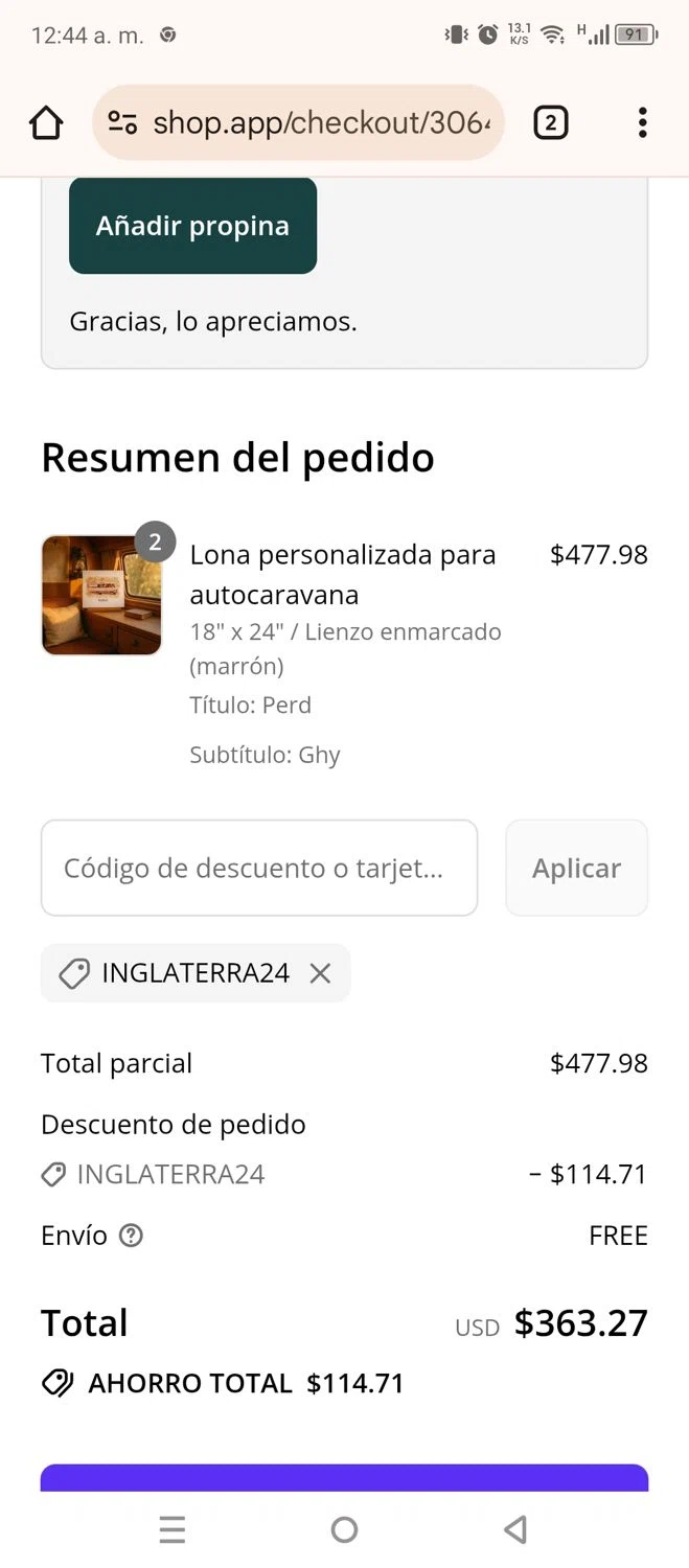 Purr & Mutt discount code screenshot showing code ENGLAND24 applied at Purr & Mutt checkout page. Uploaded by SimplyCodes community member 220919 on Sep 11, 2025