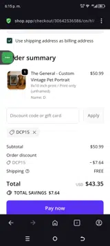 DCP15 coupon verification screenshot