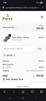 jXATUk coupon verification screenshot
