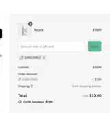 SUBSCRIBED coupon verification screenshot
