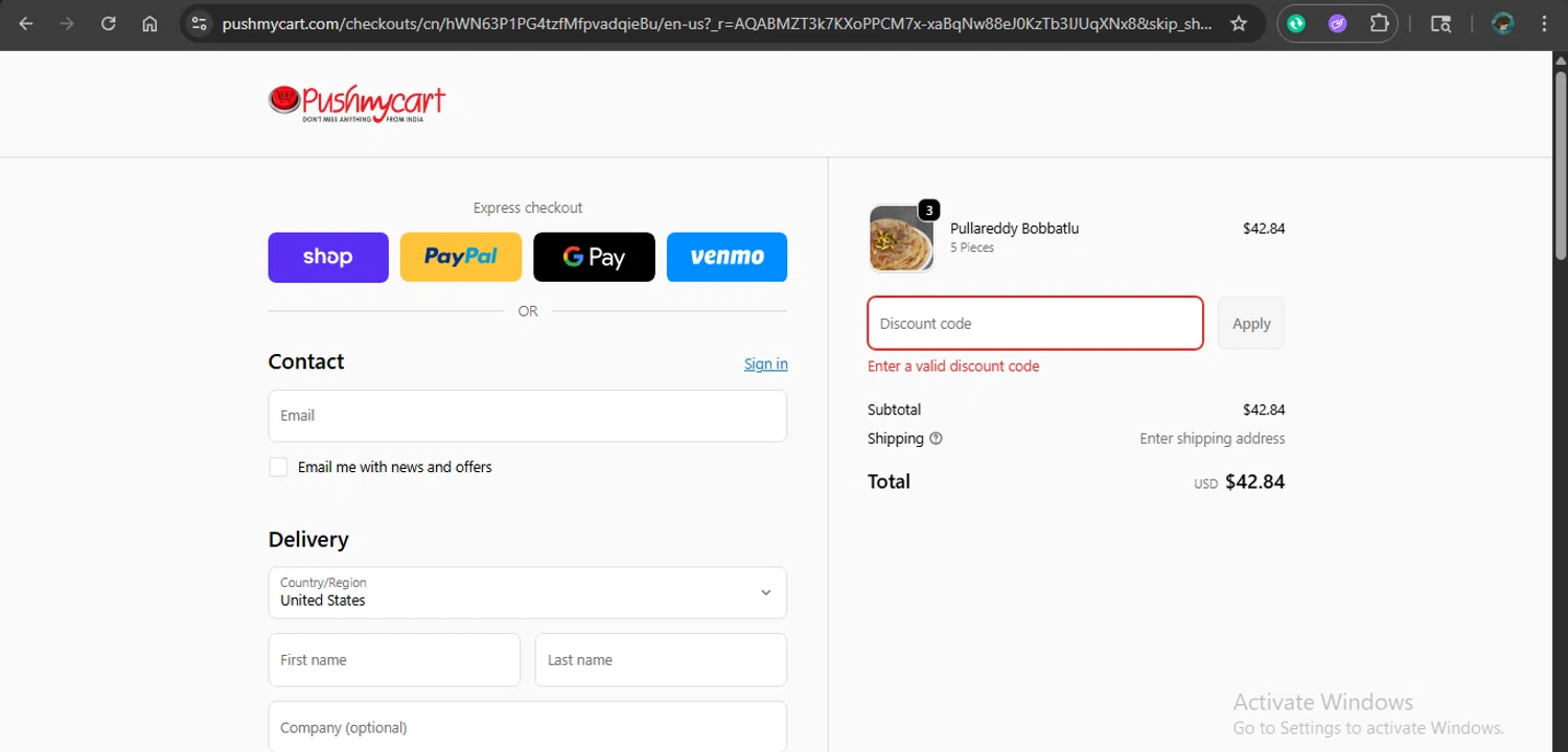 Pushmycart discount code screenshot showing code HCART10 applied at Pushmycart checkout page. Uploaded by SimplyCodes community member xAngel on Dec 4, 2025