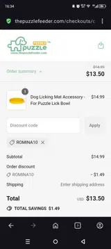 Romina10 coupon verification screenshot