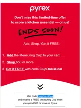 Pyrex coupon verification screenshot