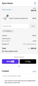 PYLOOK10 coupon verification screenshot