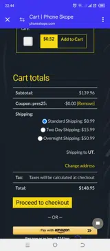PRES25 coupon verification screenshot