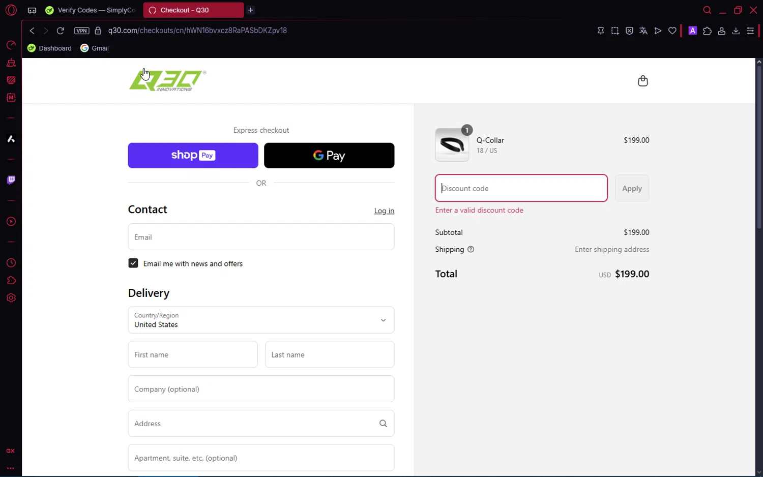 Q30 discount code screenshot showing code FCL10 applied at Q30 checkout page. Uploaded by SimplyCodes community member ShrewdPioneer2612 on Jul 27, 2025