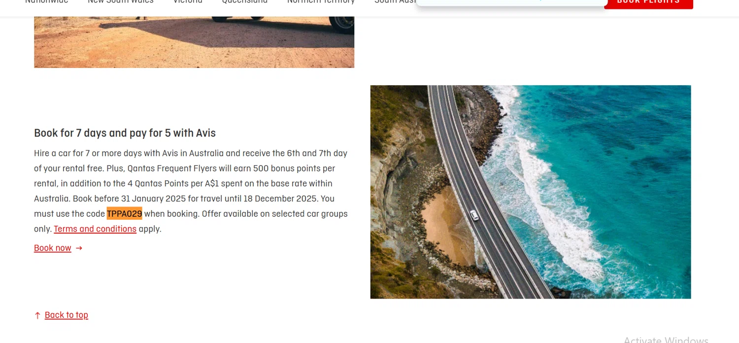 Qantas Airways promo code screenshot showing code TPPA029 applied at Qantas Airways checkout page. Uploaded by SimplyCodes community member Lioniel on Jan 9, 2025