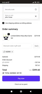 QB54 coupon verification screenshot