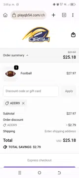 QB54 coupon verification screenshot