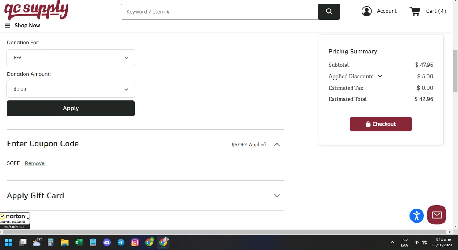 how to use QC Supply coupons