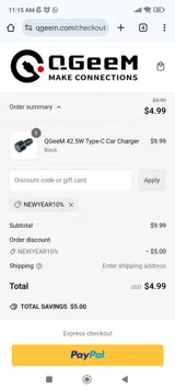 NEWYEAR10% coupon verification screenshot