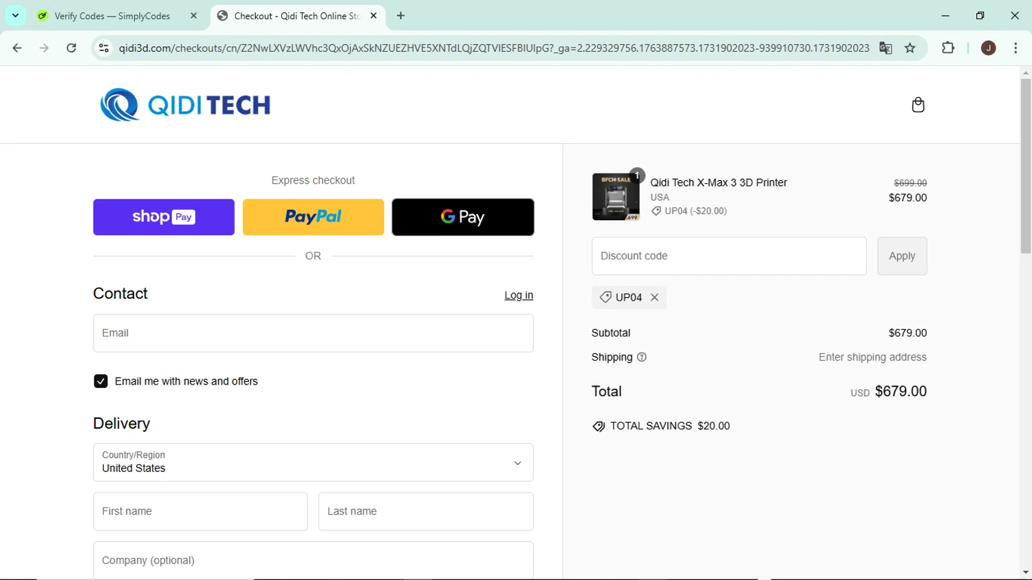 how to use Qidi Technology coupons