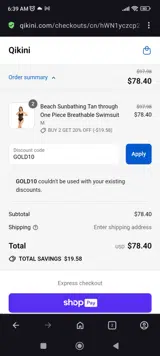 GOLD10 coupon verification screenshot