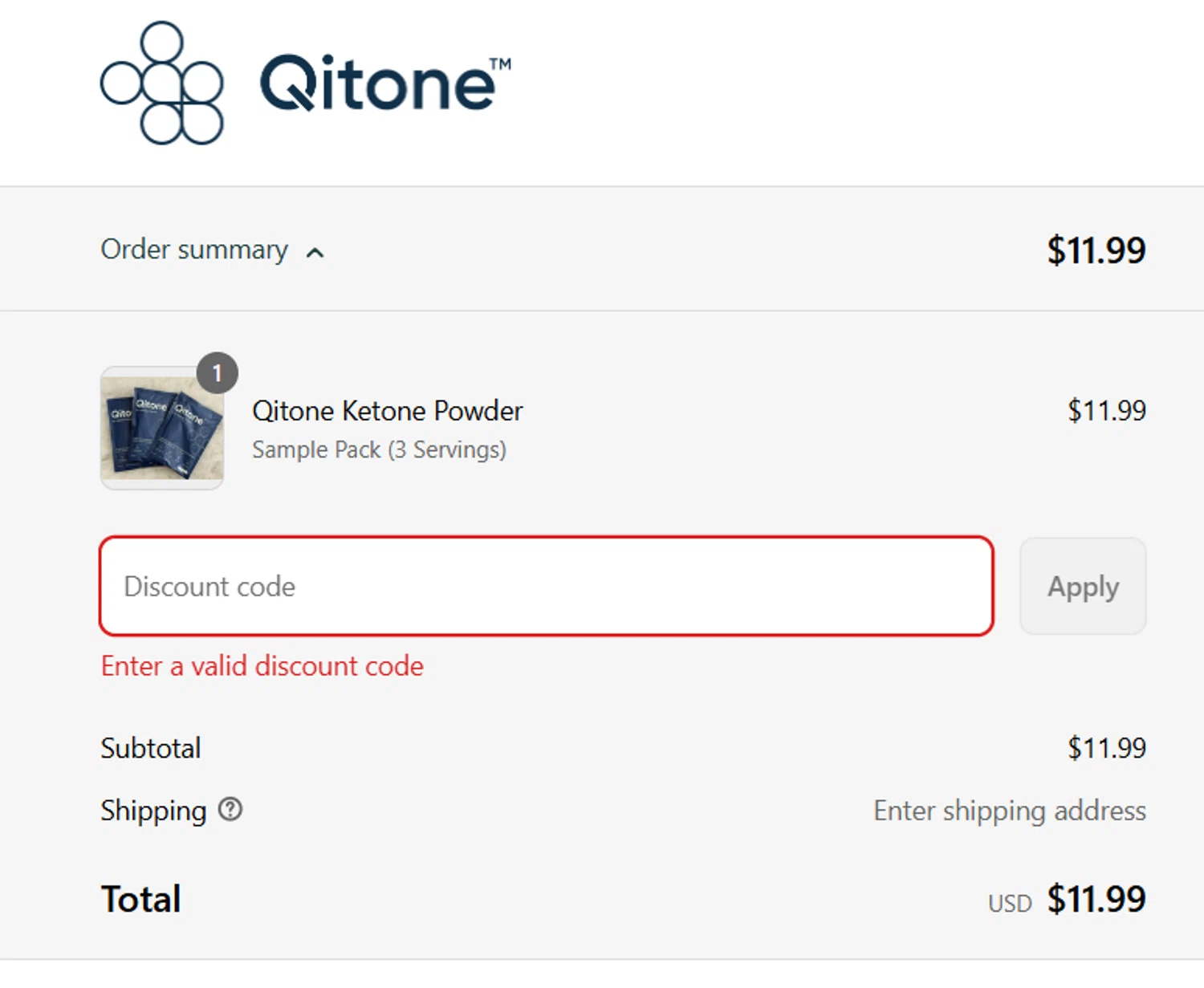 Qitone promo code screenshot showing code FREESAMPLE applied at Qitone checkout page. Uploaded by SimplyCodes community member MightyHunter5940 on Sep 4, 2025