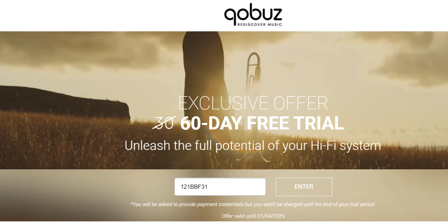 Qobuz promo code screenshot showing code 121BBF31 applied at Qobuz checkout page. Uploaded by SimplyCodes community member jesspea on Jan 3, 2025