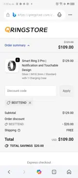 BESTTEND coupon verification screenshot