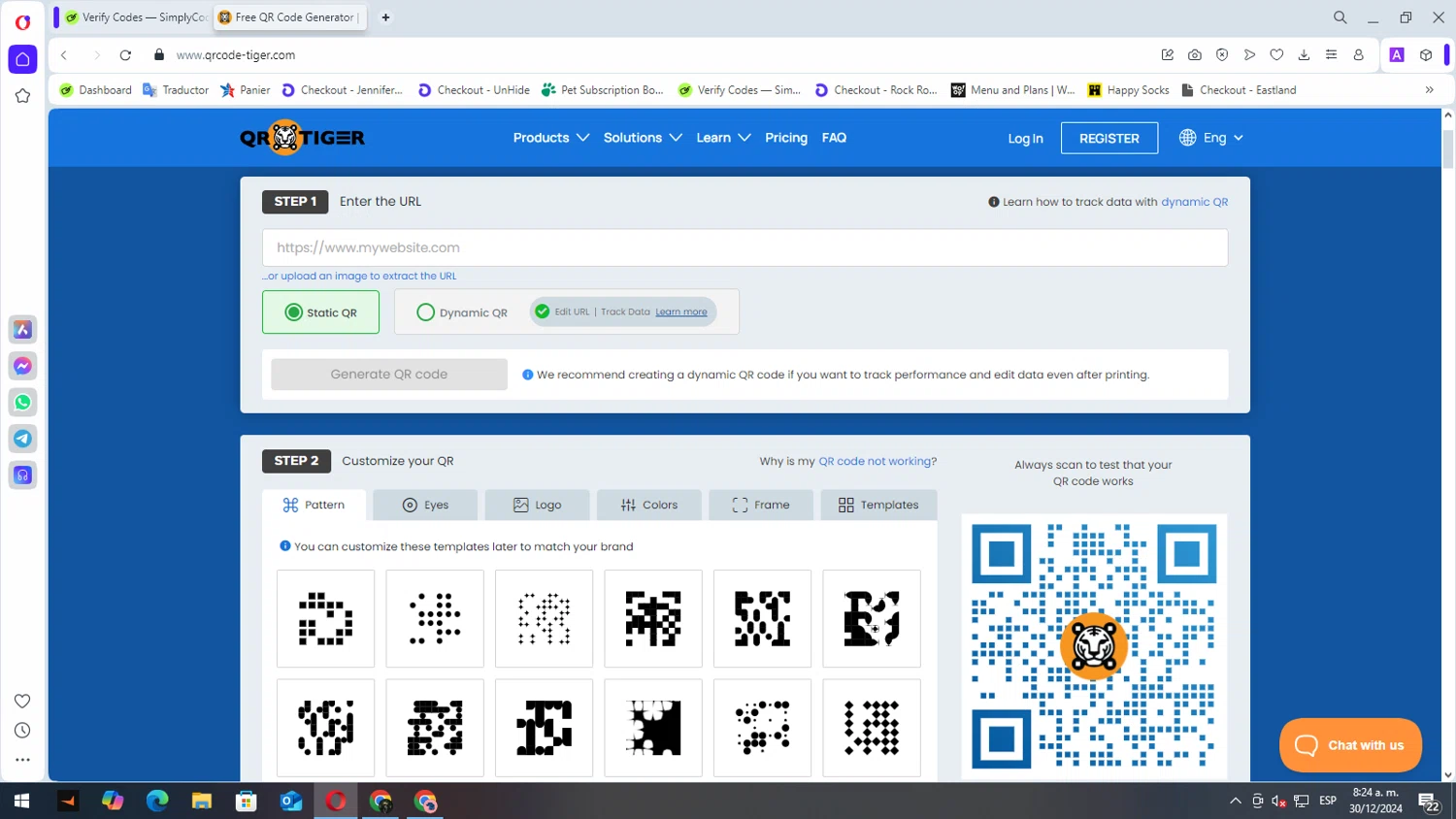 QRTIGER checkout page showing QRTIGER promo code box | Screenshot taken by SimplyCodes community member on Dec 30, 2024