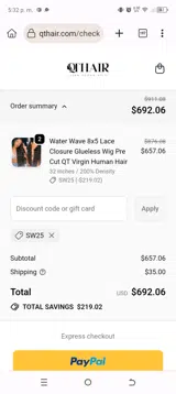 SW25 coupon verification screenshot