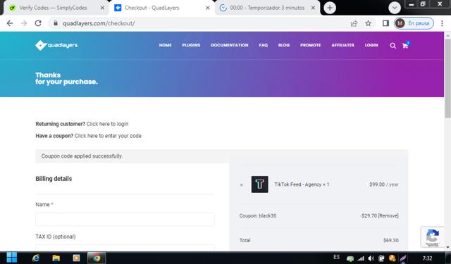 QuadLayers checkout page showing QuadLayers promo code box | Screenshot taken by SimplyCodes community member on Nov 29, 2024