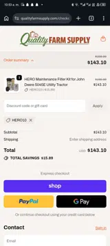 Hero10 coupon verification screenshot